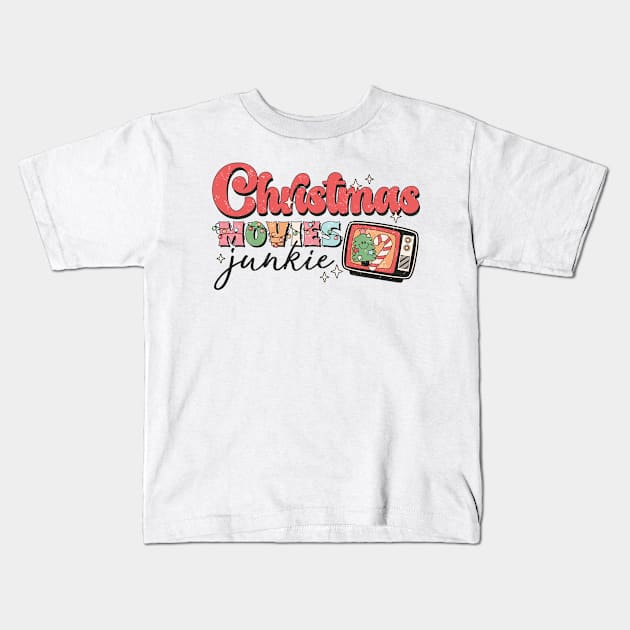 Retro Christmas Movies Kids T-Shirt by patelmillie51